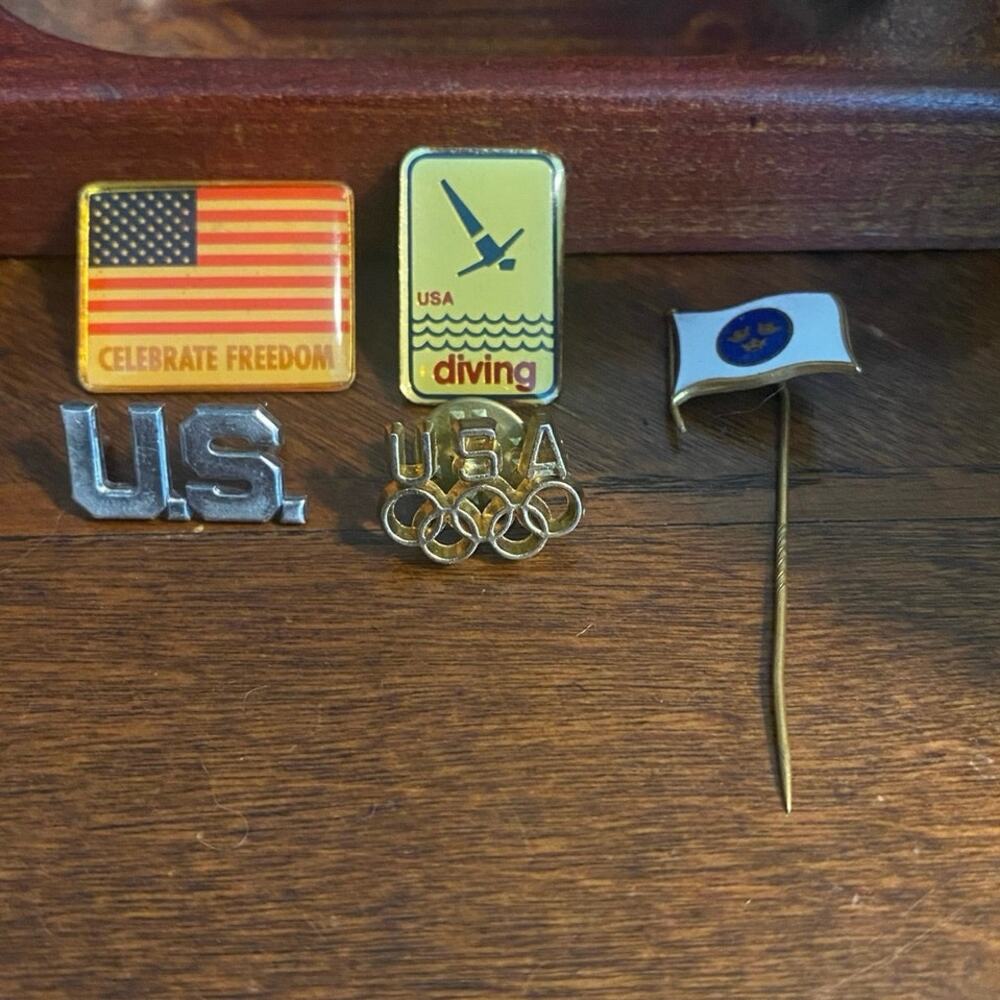 Lot Of 5 Lapel Pins-OLYMPICS- Military- Patriotic